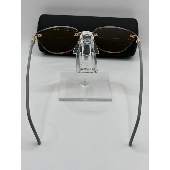 Silhouette Rimless Sunglasses Rose Gold Brown Lens Unisex 50mm main image 6